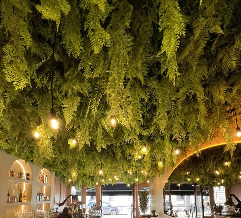 Superbe plafond végétal style jungle tropicale